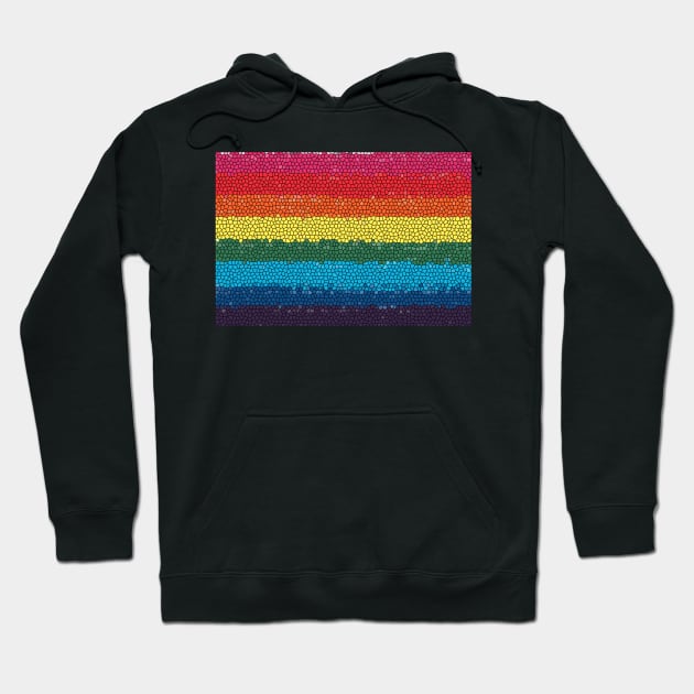 LGBTQIA+ Pride Flag in a Mosaic Design Hoodie by PurposelyDesigned